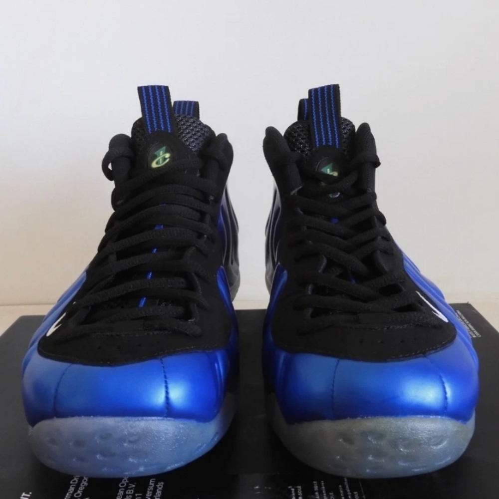 NWT Nike Men's Blue and Black Foamposite 1 Sneakers - Picture 3 of 9